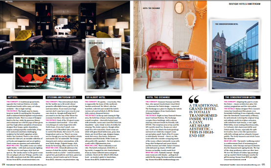 New Dutch Masters hip hotel Internatinal Traveller May 2014